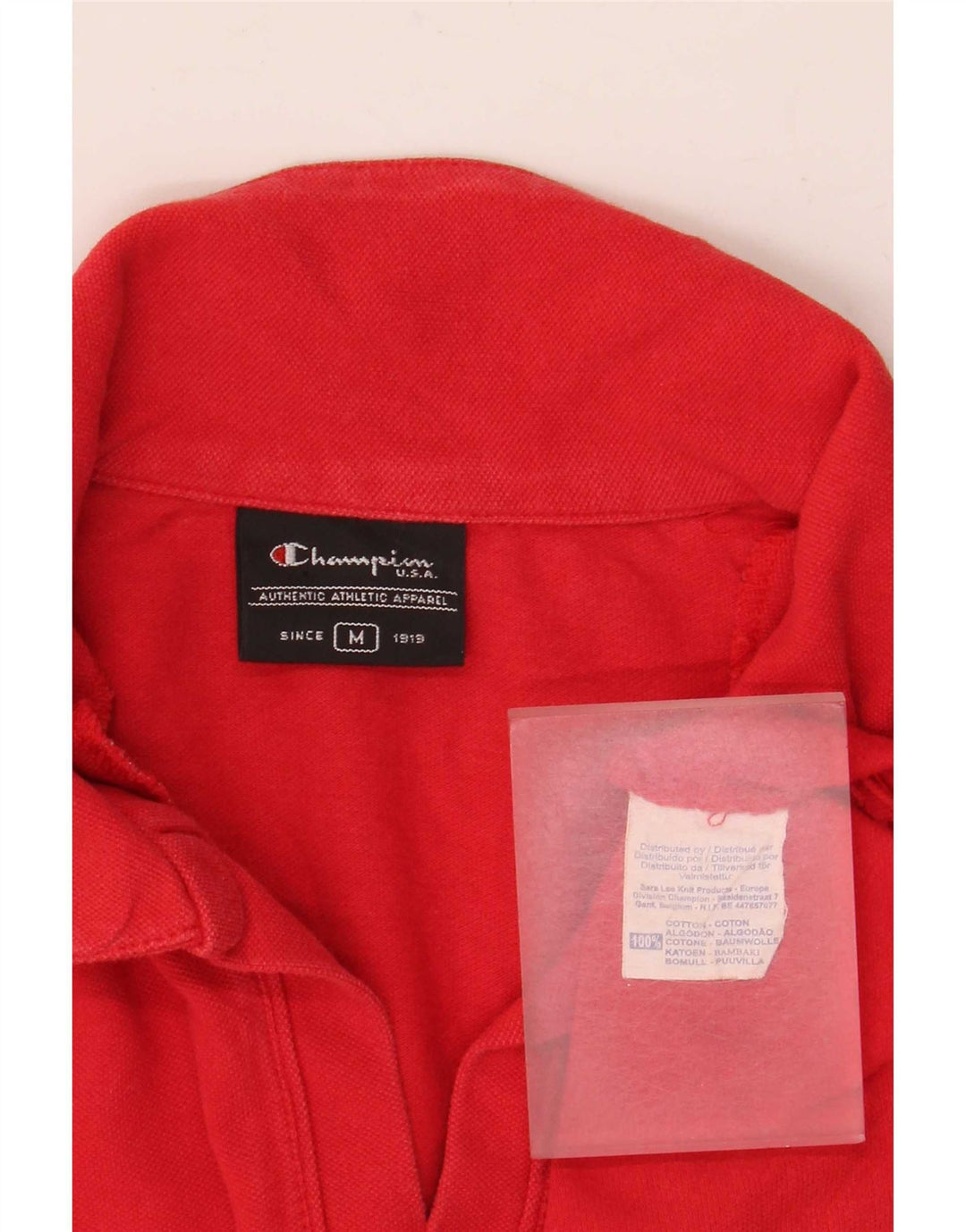 Champion Womens Crop Polo Shirt UK 14 Medium Rød Bomuld