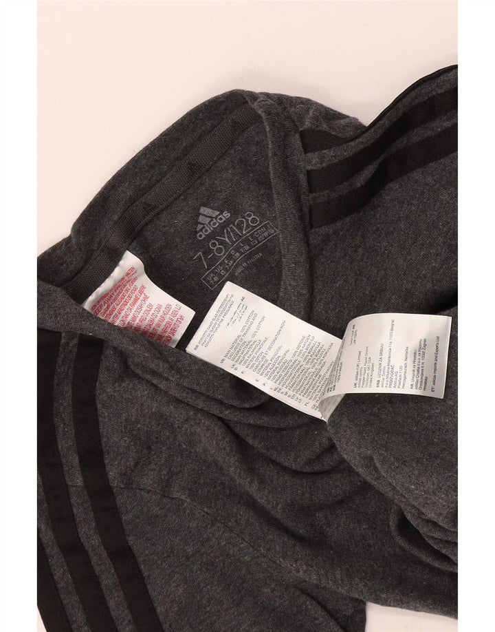 Adidas Boys T-Shirt Top 7-8 år Grå Flecked Bomuld