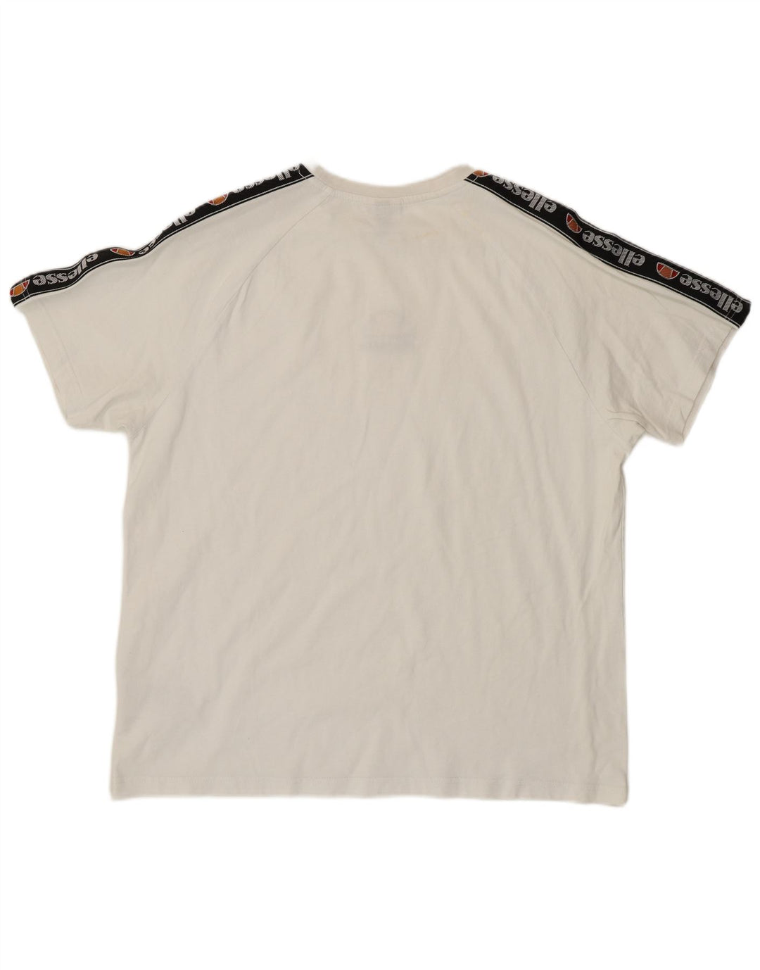 Ellesse Herre Grafisk T-Shirt Top Stor Hvid Colourblock Bomuld
