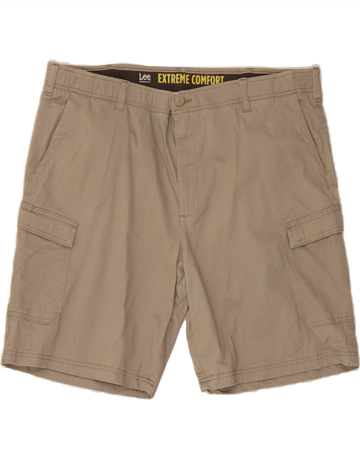 LEE Mens Extreme Comfort Cargo Shorts W46 Large  Brown Cotton Vintage Lee and Second-Hand Lee from Messina Hembry 