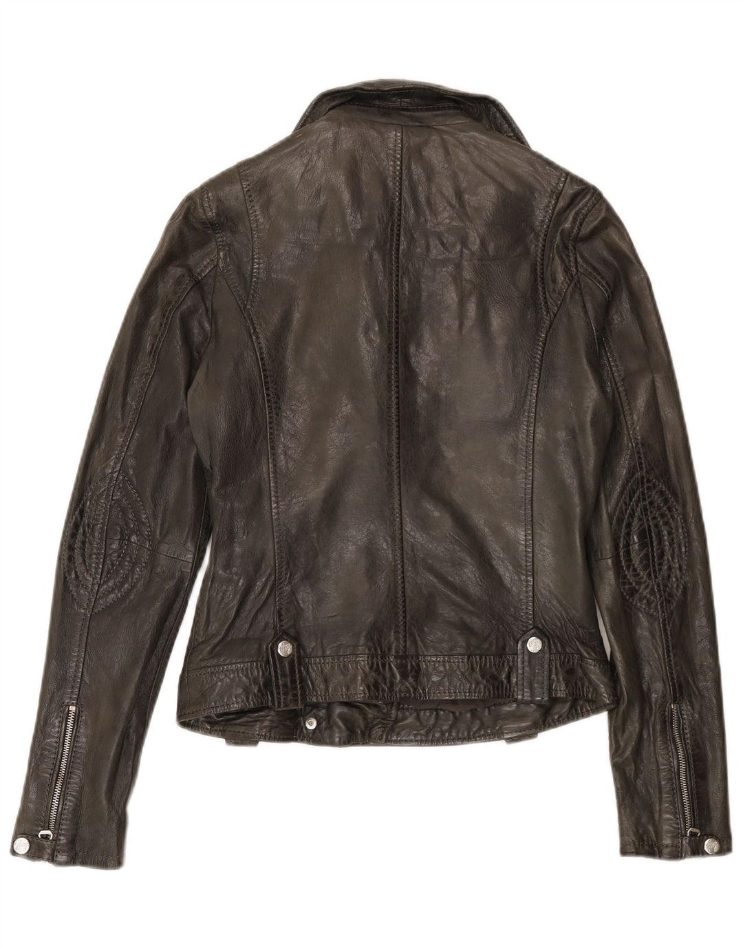 Gipsy Womens Læder Biker Jacket UK 6 XS Sort