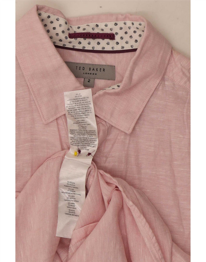 Ted Baker Herreskjorte str. 2 Lille Pink Flecked Linen