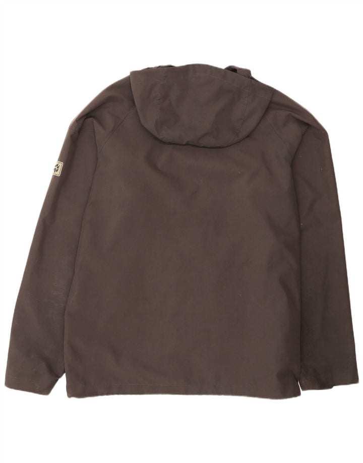 JACK WOLFSKIN Regnjakke med hætte til mænd UK 48 2XL Sort Polyester