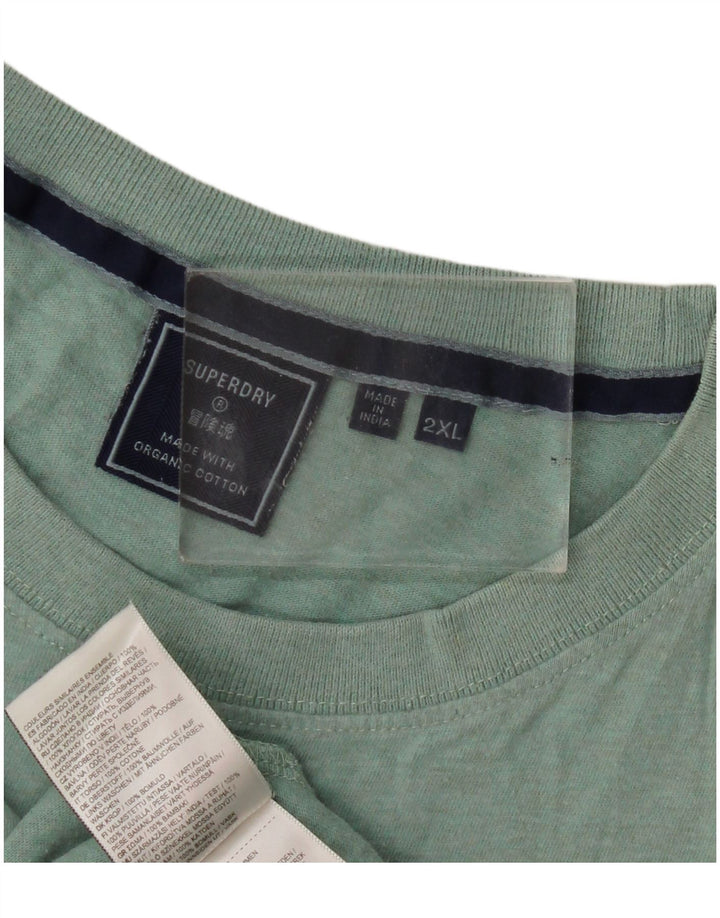 Superdry T-shirt top til mænd 2XL grøn bomuld