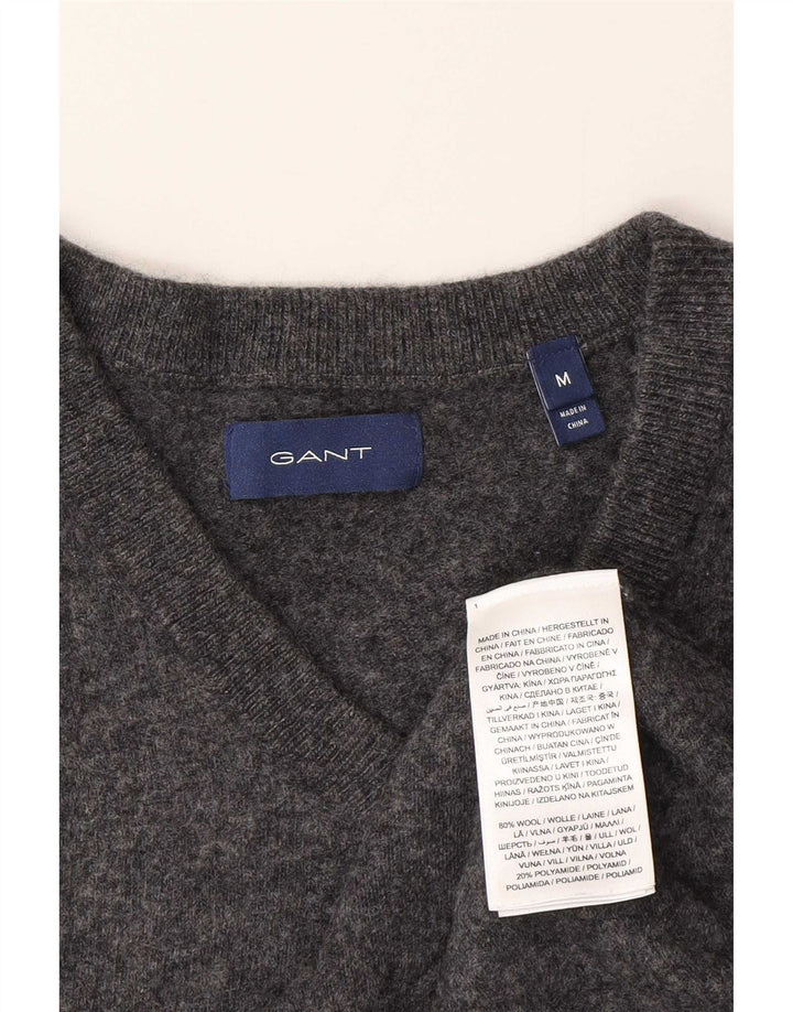 Gant Dame V-hals sweater UK 12 Medium Grey Uld