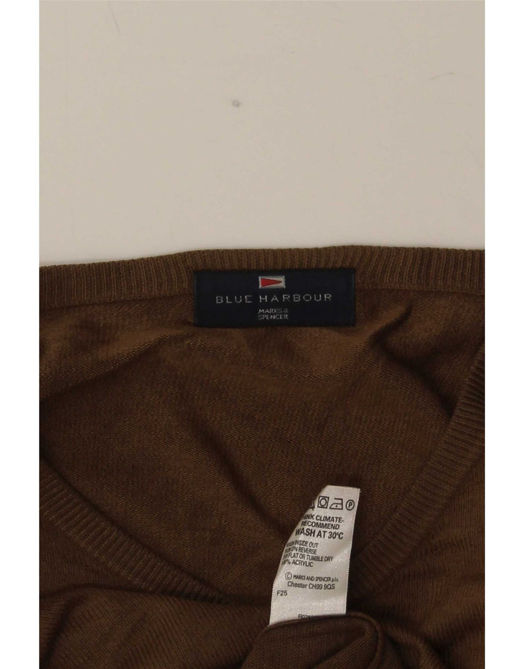 Marks & Spencer Herre Blue Harbor V-hals sweater Medium Beige