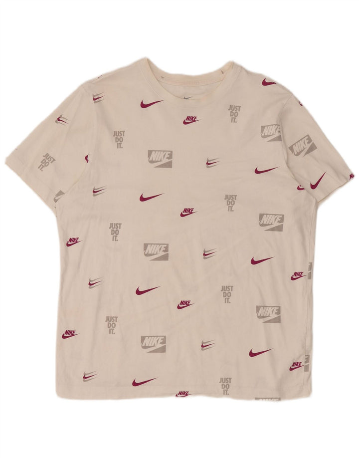 Nike grafisk T-shirt top til mænd, stor hvid bomuld