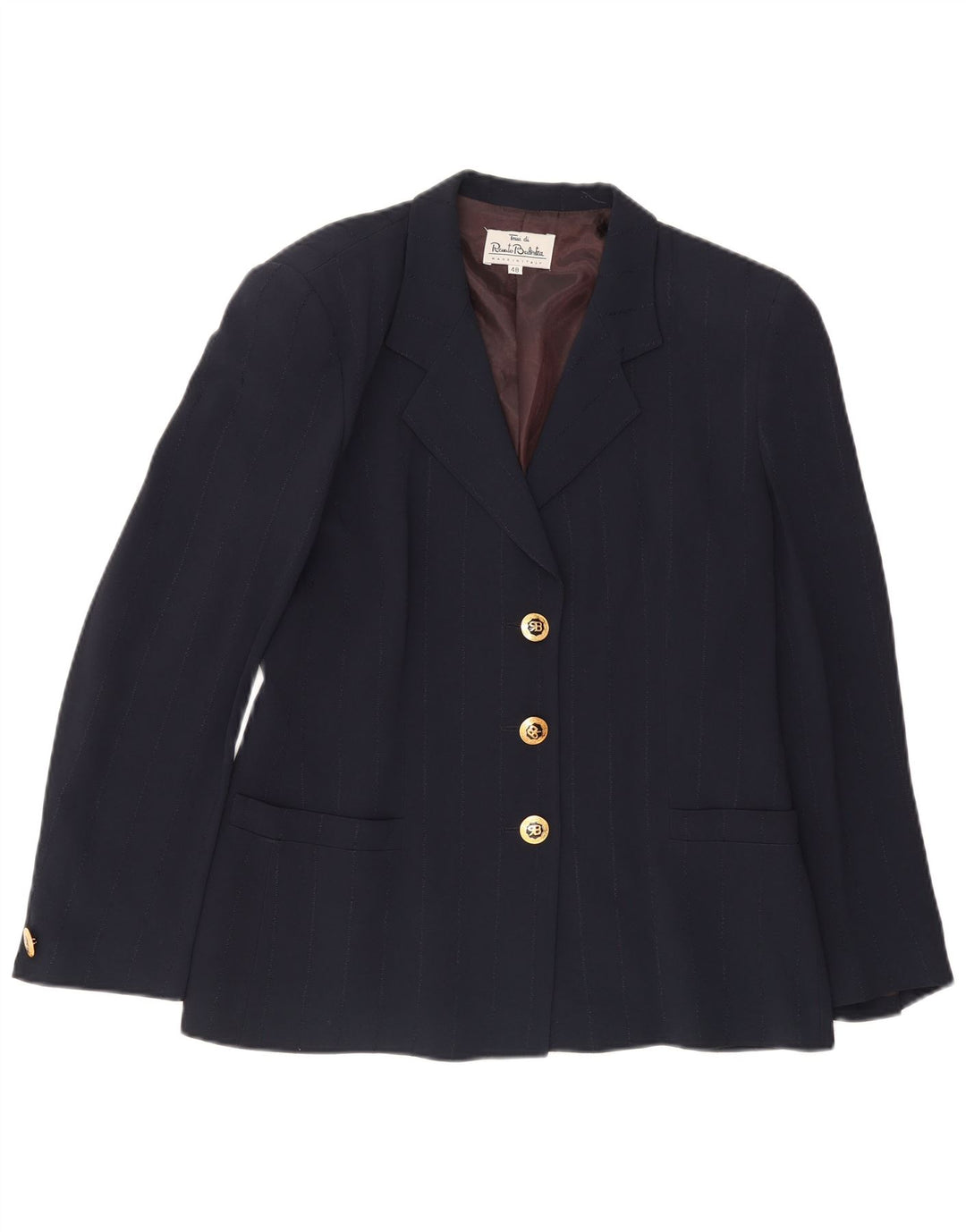 Renato Balestra Dame 3-knaps blazerjakke IT 48 XL Marineblå Acetat