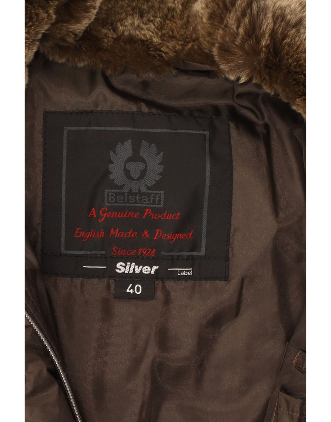 BELSTAFF Womens Bomber Jacket IT 40 Small Brown Polyester