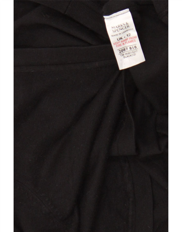 Marks & Spencer Dame 3/4-ærmet cardigantrøje UK 12 Medium Sort