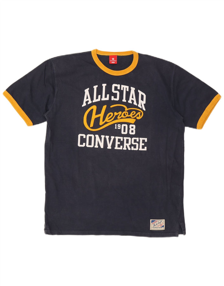 Converse Grafisk T-shirt top til mænd XL marineblå bomuld