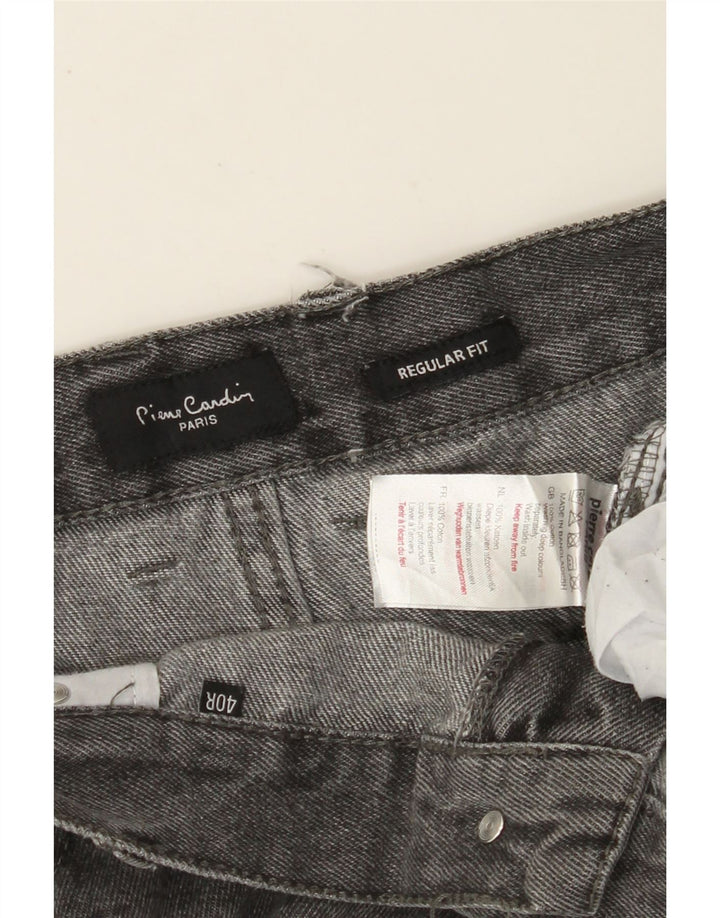 PIERRE CARDIN Herre Regular Fit Straight Jeans W40 L30 Grå Bomuld