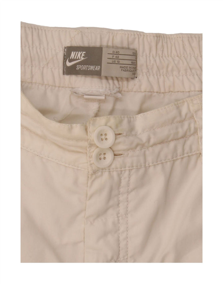 NIKE Womens Straight Capri Trousers UK 12 Medium W34 L21  White Vintage Nike and Second-Hand Nike from Messina Hembry 