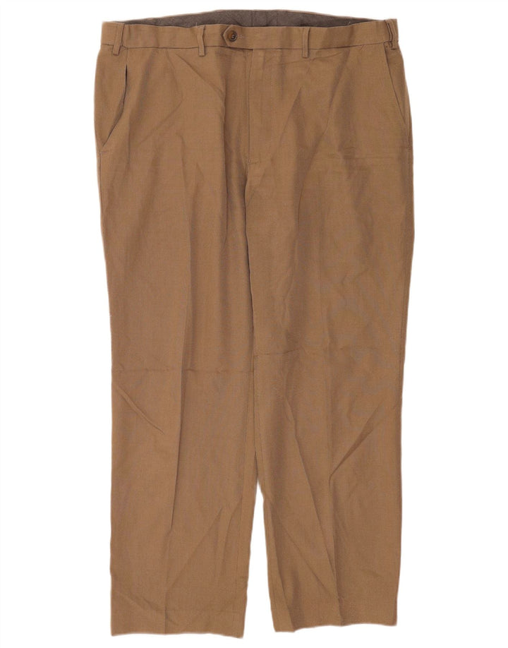 Marks & Spencer Herre Regular Fit Suit Bukser W38 L29 Beige Polyester