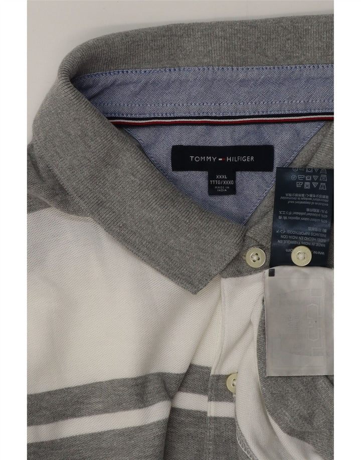 TOMMY HILFIGER Rugby poloshirt til mænd 3XL gråstribet bomuld