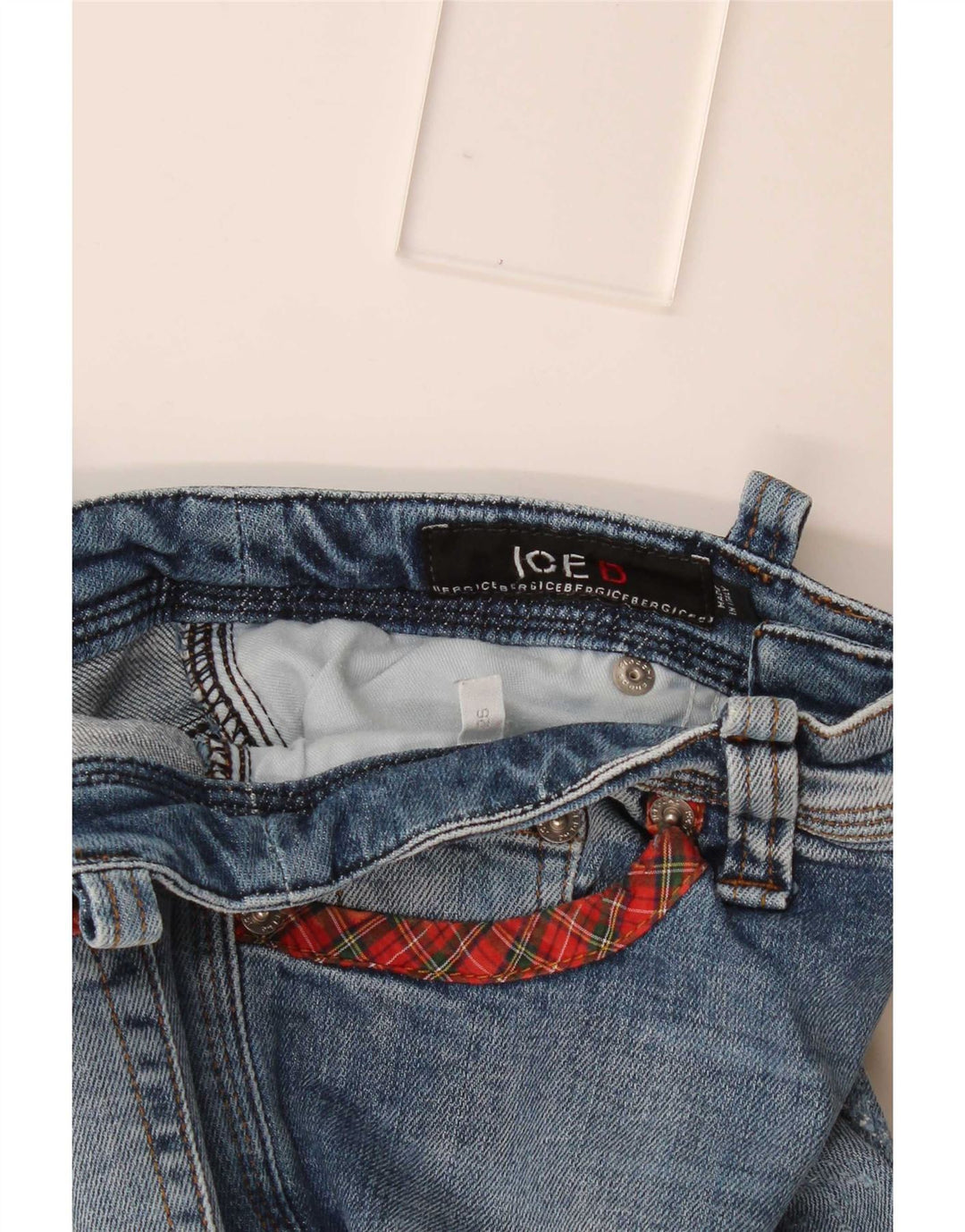 Iceberg Dame Distressed Straight Jeans W26 L27 Blå
