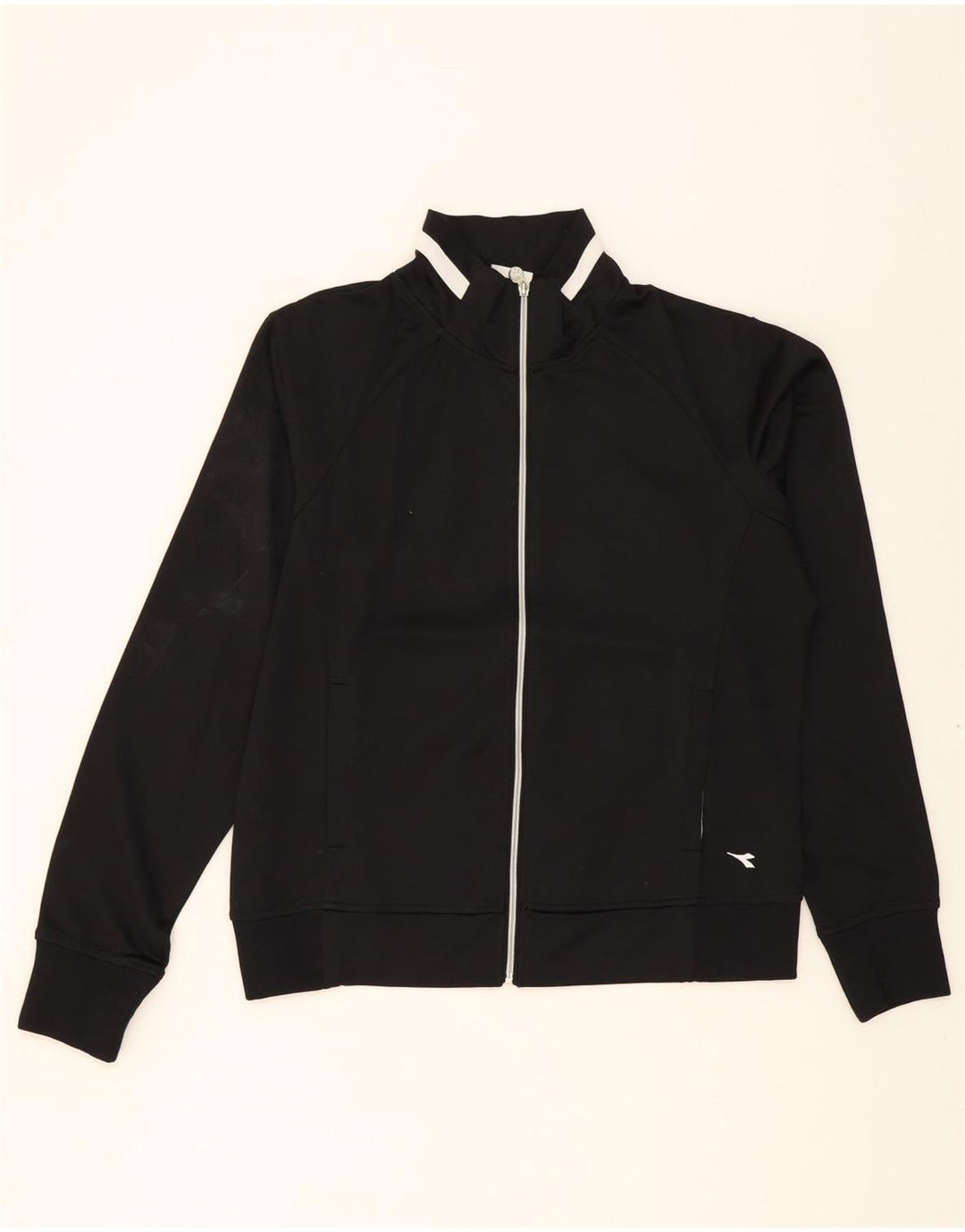 DIADORA Womens Tracksuit Top Jacket UK 18 XL Black Polyester Vintage Diadora and Second-Hand Diadora from Messina Hembry 