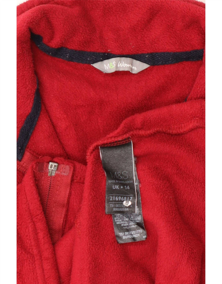 Marks & Spencer Fleecejakke til kvinder UK 14 Medium Burgundy Polyester