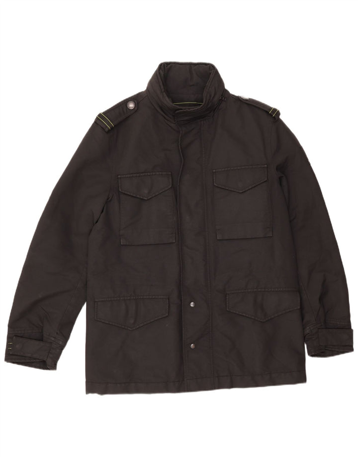 GAS Herre Military Jacket UK 38 Medium Sort Bomuld