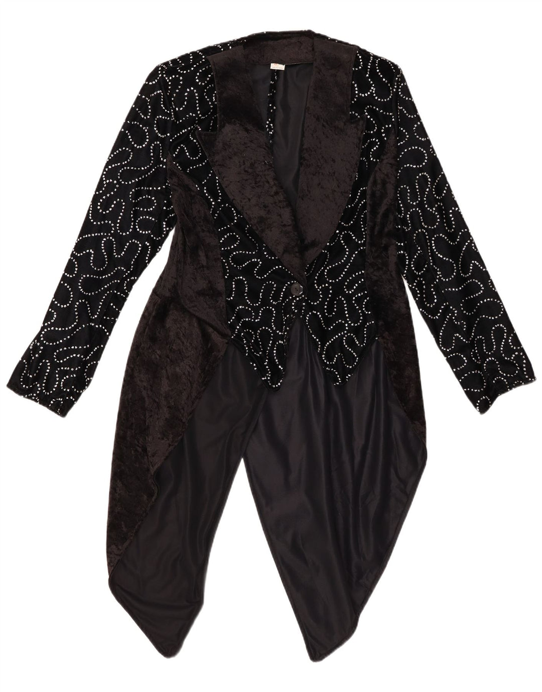 VINTAGE kvinders abstrakt mønster frakke Blazerjakke IT 42 Medium Sort