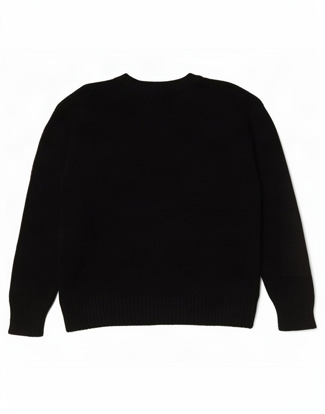 Zara Womens Oversized Crew Neck Jumper Sweater UK 16 Large Black Polyester