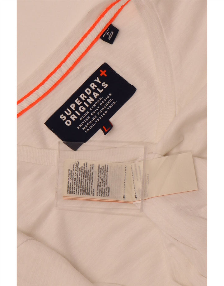 Superdry Herre Top Langærmet Stor hvid Bomuld