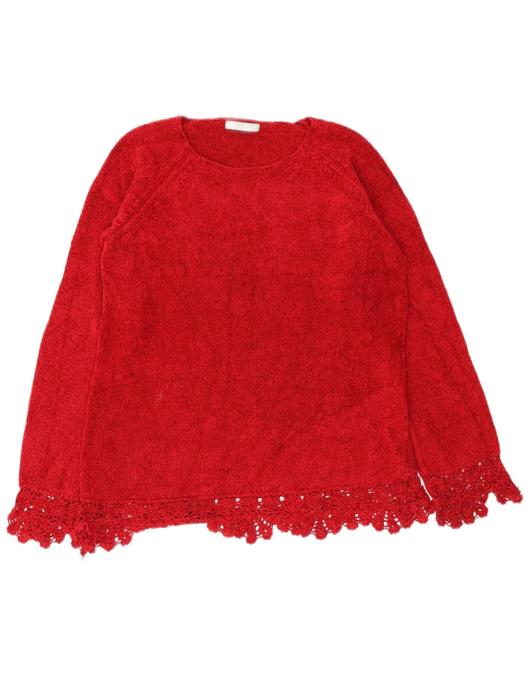 Marks & Spencer Dame sweater med rund hals DK 14 Medium rød viskose