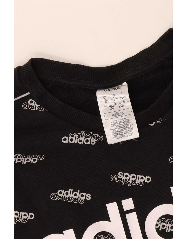 Adidas grafisk sweatshirt til mænd, stor sort bomuld