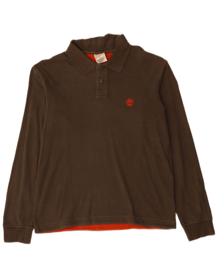 TIMBERLAND Herre Regular Fit Langærmet poloshirt Medium Khaki Bomuld