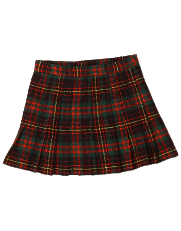 Vintage Kvinder Wrap Plisseret Nederdel IT 42 Medium W28 Flerfarvet Plaid