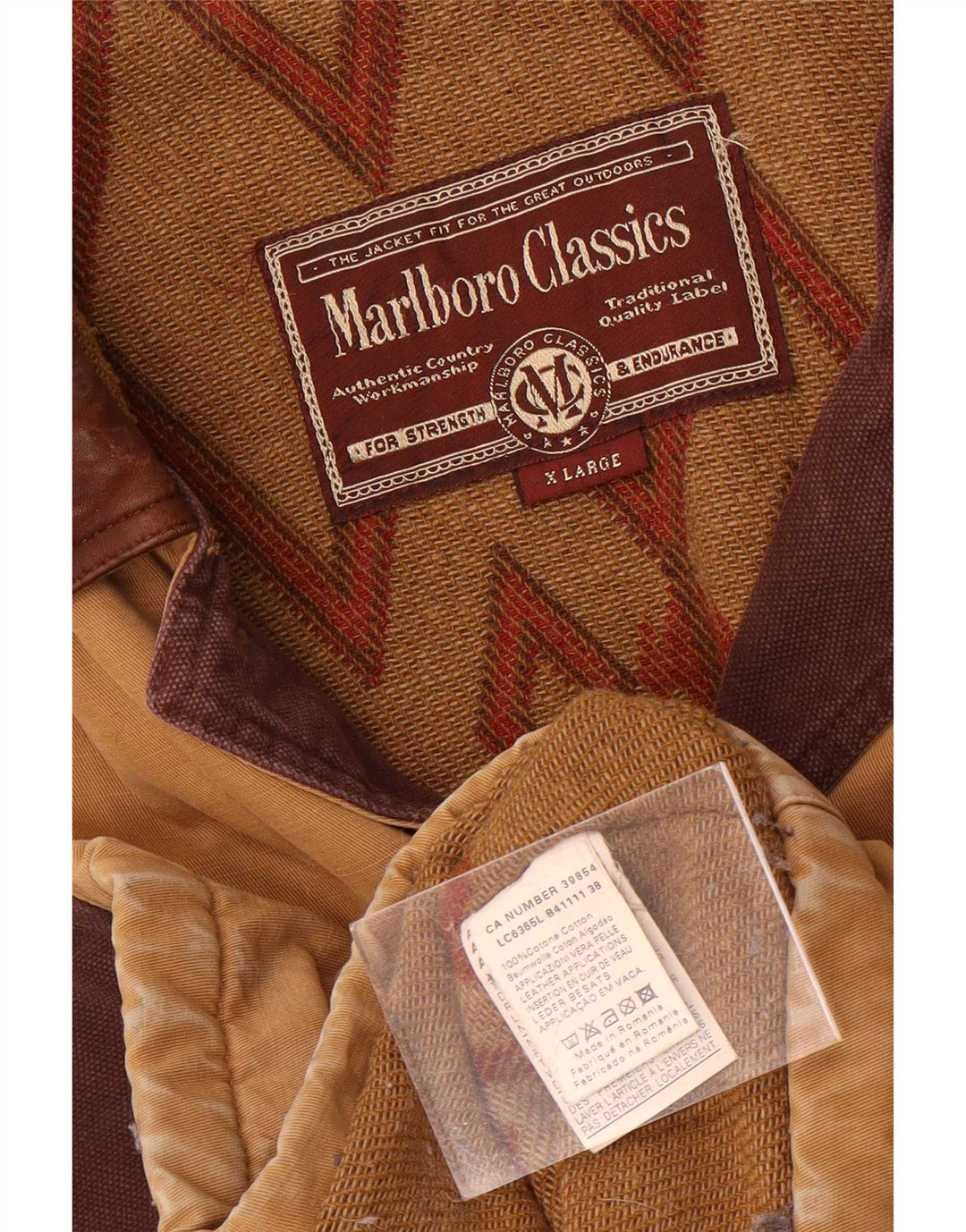 Marlboro Classics Herre Windbreaker Jacket UK 42 XL Brun Bomuld