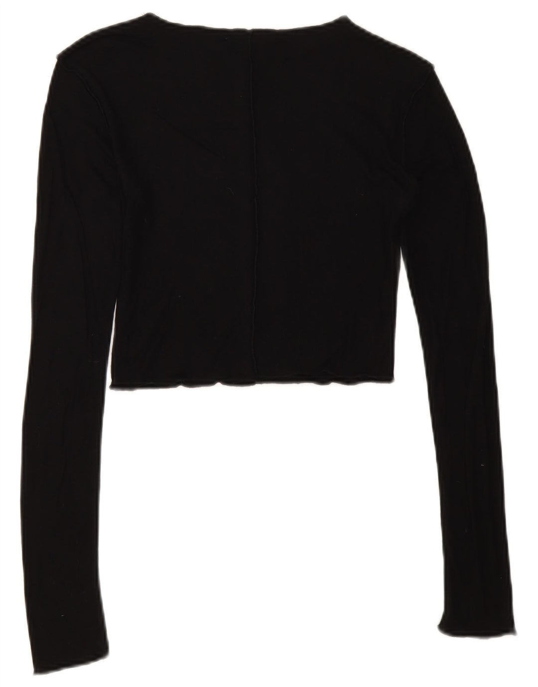Zara Dame Crop Top Langærmet UK 8 Lille Sort