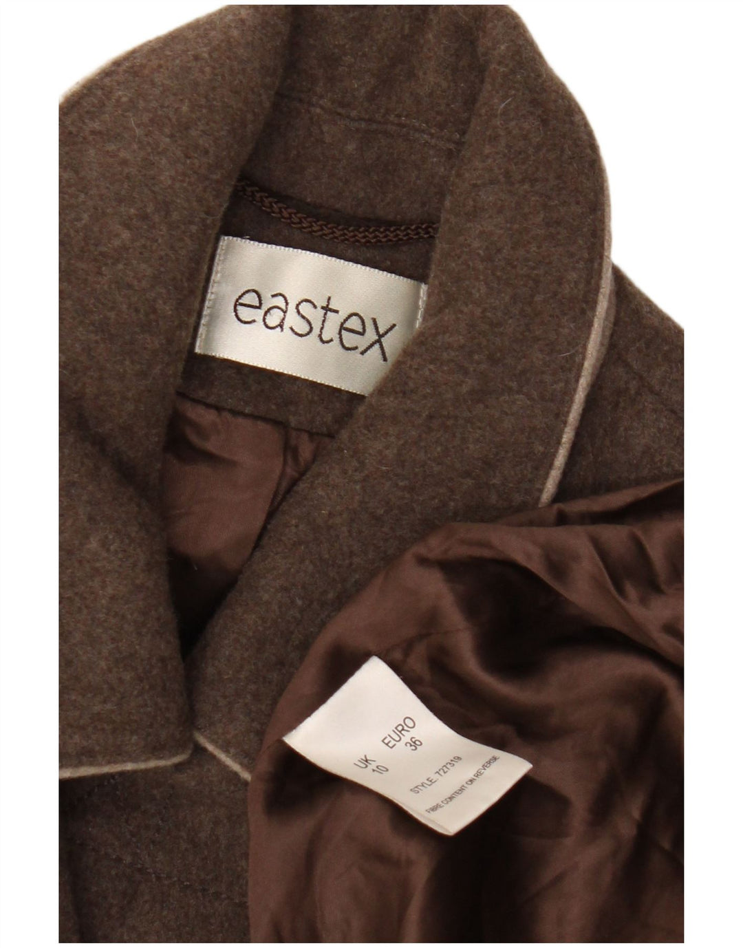 Eastex Dame Duffle Coat UK 10 Lille brun uld