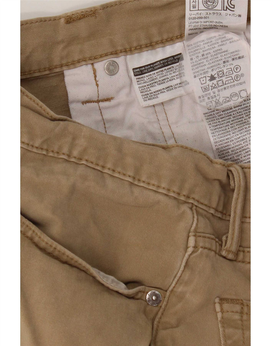 Levi's Slim Casual Bukser til mænd W36 L32 Beige Bomuld