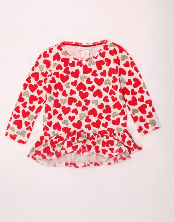 Tommy Bahama Girl Top Langærmet 3-4 År Rødt Bomuldshjerte