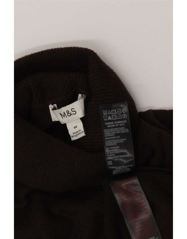 Marks & Spencer Dame Rullehals sweater UK 14 Medium Brun