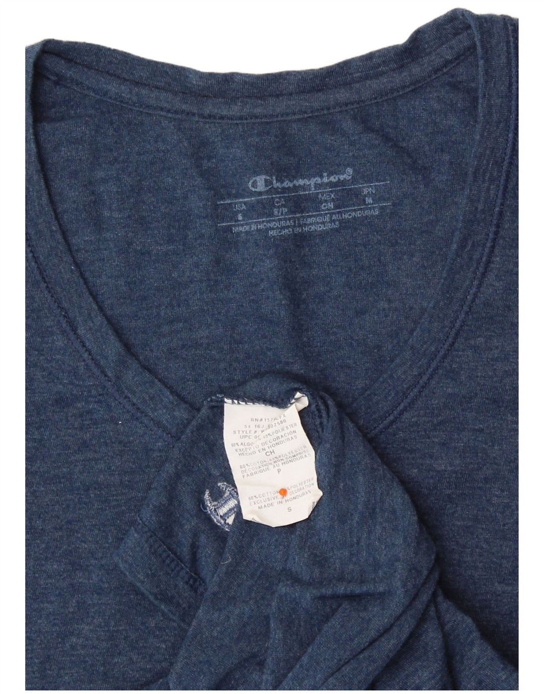 CHAMPION Dame T-Shirt Top UK 8 Lille Blå Bomuld