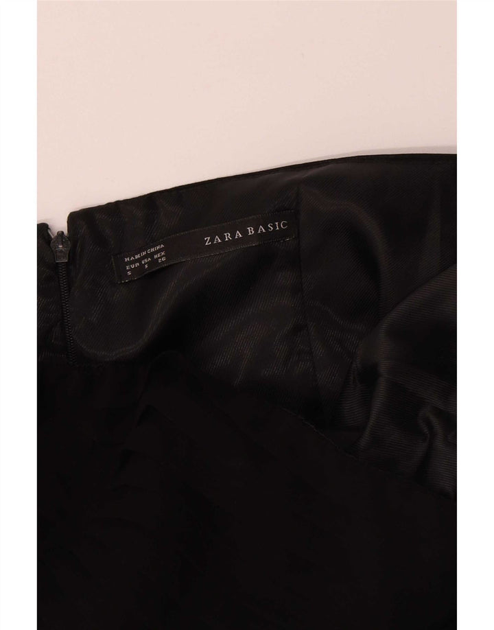Zara Dame Stropløs Kjole UK 8 Lille Sort Polyester