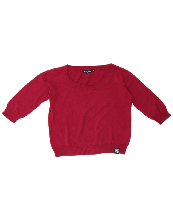 Best Company Dame Crop Boat Neck Jumper Sweater UK 14 Medium Red