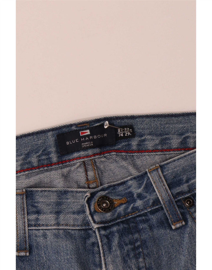 Marks & Spencer Herre Blue Harbor Straight Jeans W32 L29 Bomuld