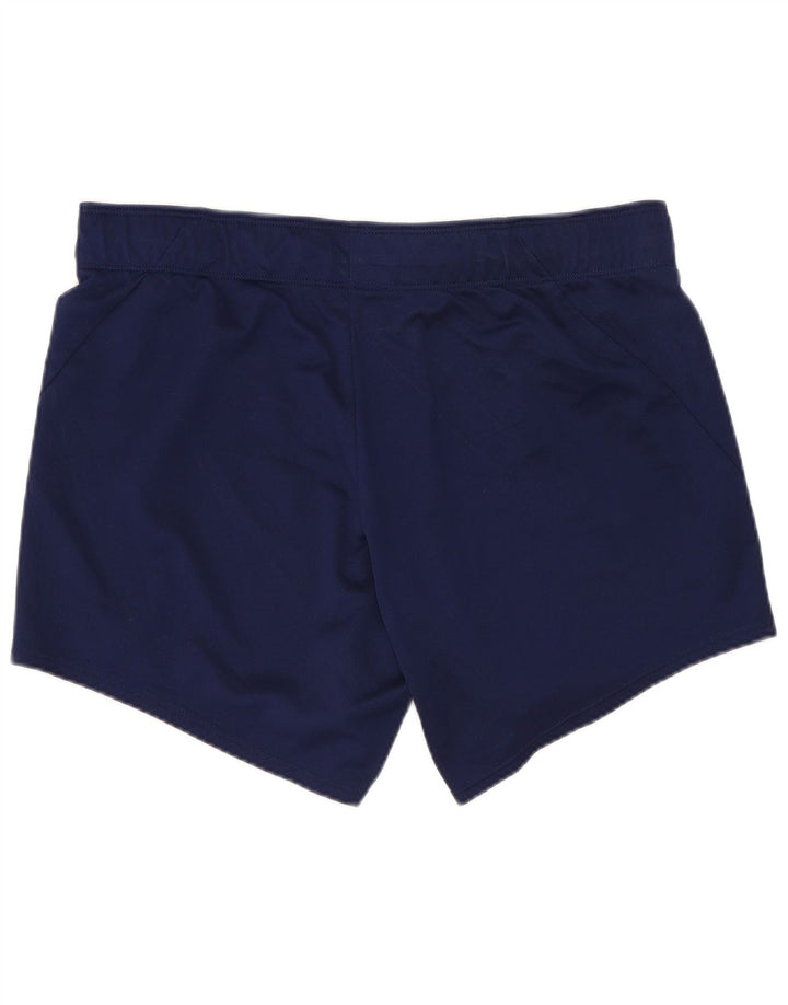 Nike Dame Dri Fit Sports Shorts UK 12 Medium Navy Blue Polyester