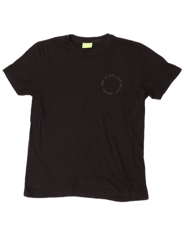 Diesel Herre Grafisk T-Shirt Top XL Sort Bomuld
