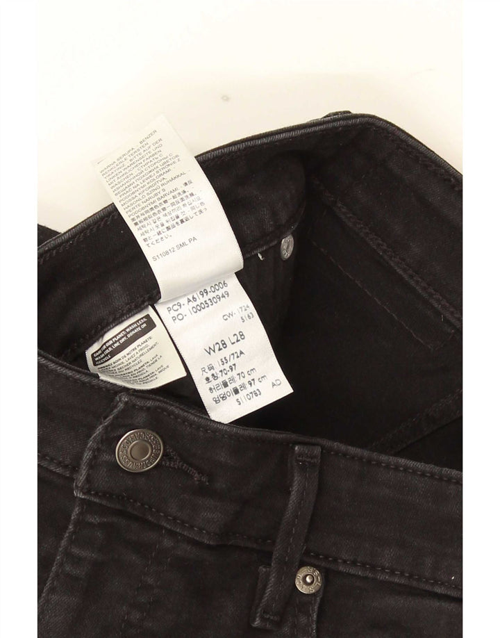 Levi's Dame 712 Slim Jeans W28 L28 Sort Bomuld