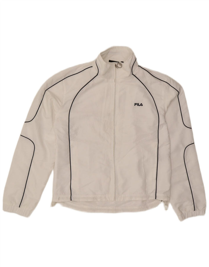 Fila træningsdragt topjakke til kvinder UK 16 Stor hvid polyester