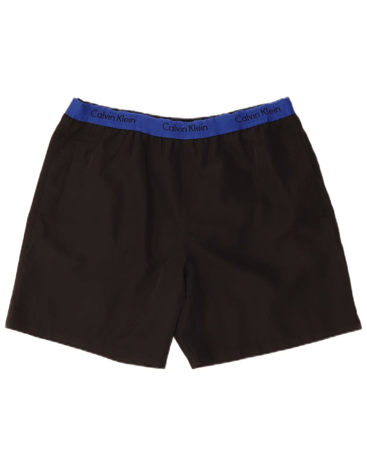 CALVIN KLEIN Grafiske badeshorts til mænd XL Sort Colourblock Polyester