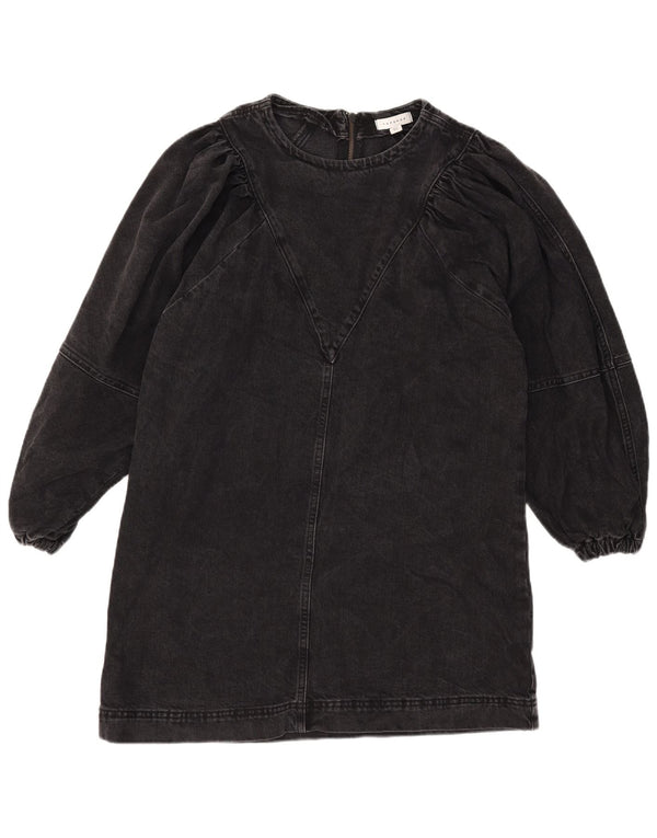 Topshop Dame 3/4-ærmet denimkjole UK 14 Large Black Bomuld