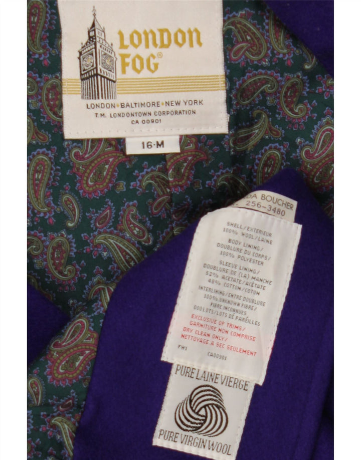 LONDON FOG Dameoverfrakke US 16 2XL Blue Virgin Wool