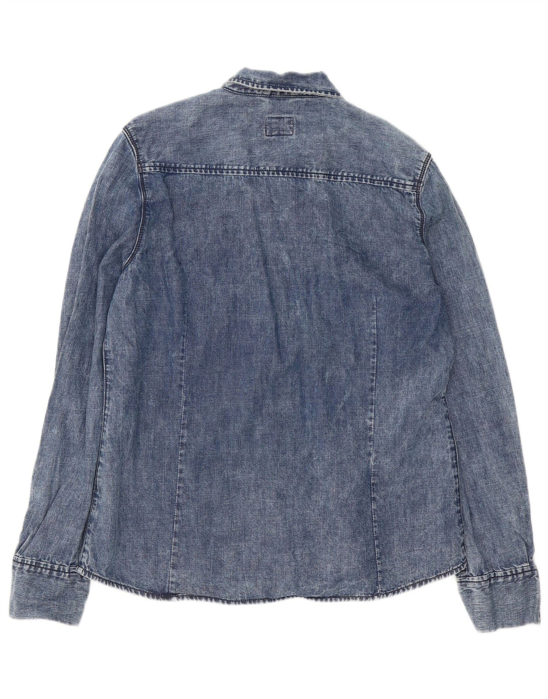 Superdry Dame Denim Shirt UK 18 XL Blå Bomuld