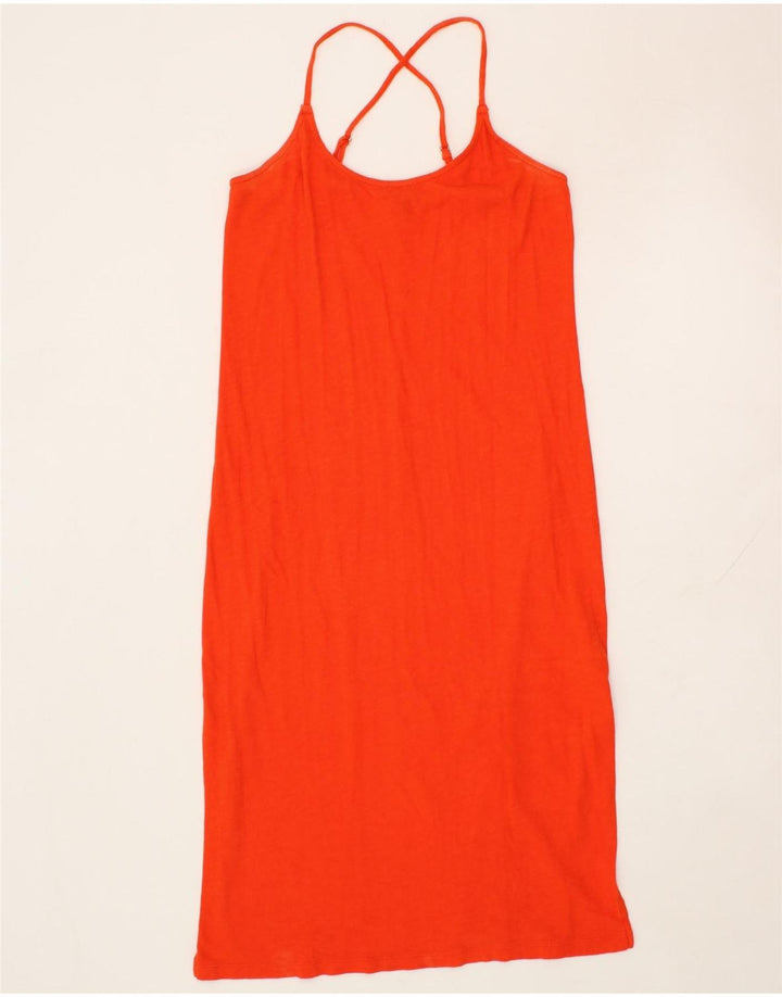 J. CREW Womens Halter Dress UK 8 Small Orange Cotton Vintage J. Crew and Second-Hand J. Crew from Messina Hembry 