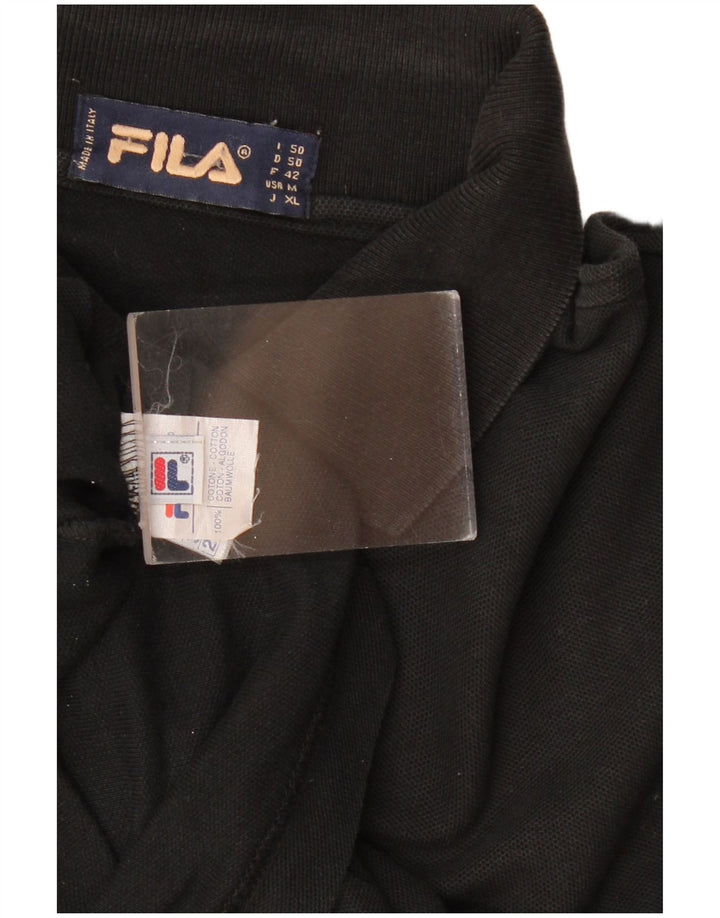 Fila Langærmet Polo Shirt til mænd IT 50 Medium Sort Bomuld